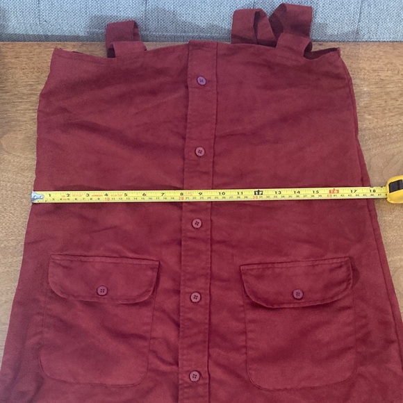 Handmade Brick Red Suede Button-Down Sleeveless Mini Dress Approx Size Small - Picture 9 of 12